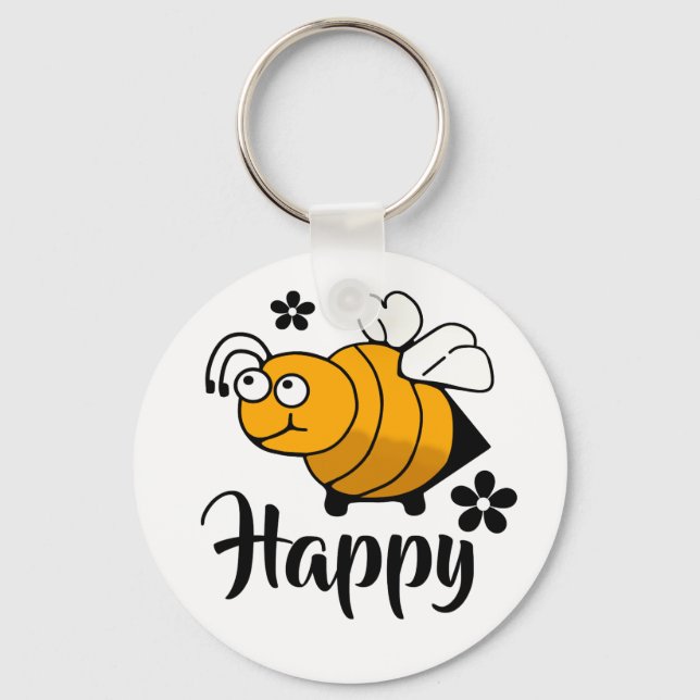 Bee Lycklig Nyckelring (Framsida)
