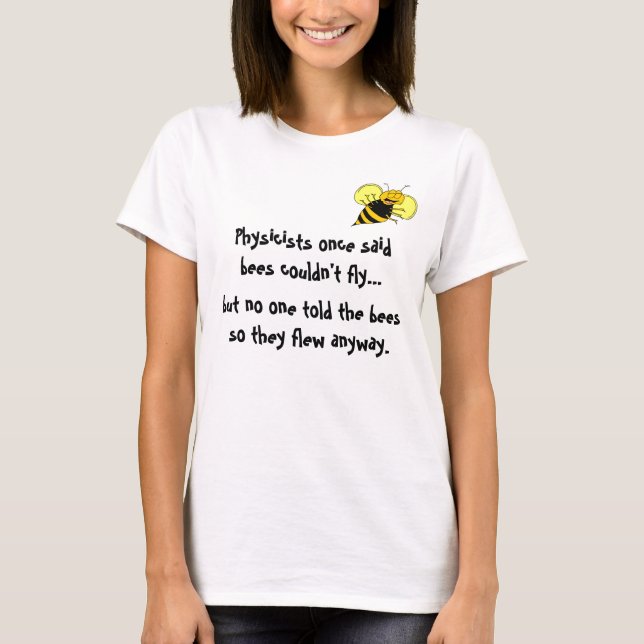 Bee Lycklig Physics Tecknad Tee (Framsida)