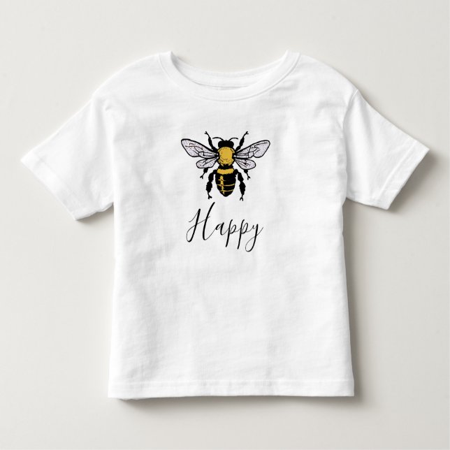 Bee Lycklig Småbarn T-Shirt (Framsida)