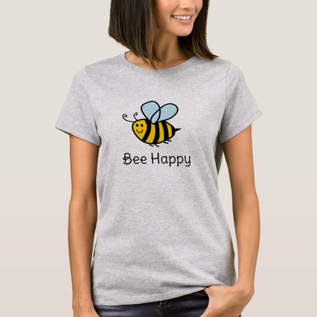 Bee Lycklig söt t t skjorta för biodling T Shirt (Framsida)