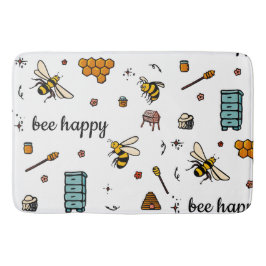 Bee lycklig söta bin ord art badrumsmatta