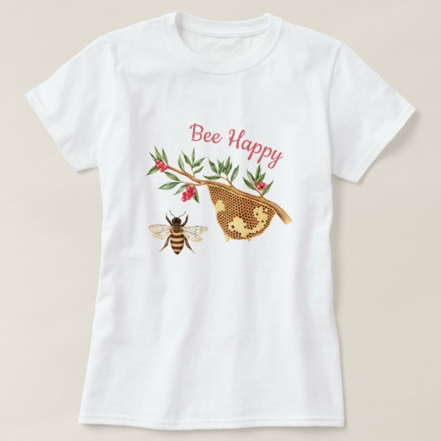Bee Lycklig T Shirt (Design framsida)