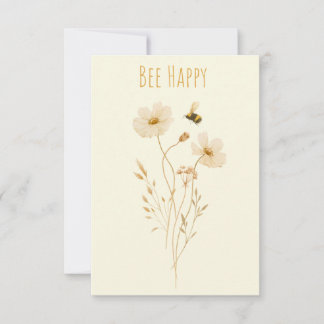 Bee Lycklig Tack Kort