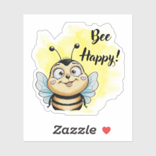 Bee Lycklig! Tecknad Bee Klistermärken