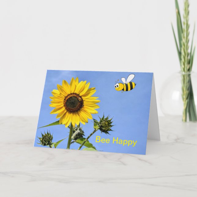 Bee Lycklig. Tomt kort (Framsida)