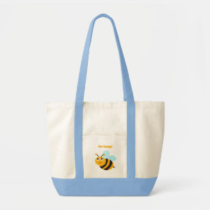 Bee lycklig Tote bags Tygkasse