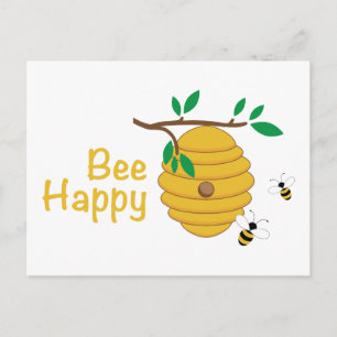 Bee Lycklig Vykort