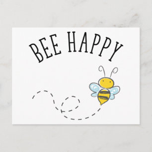 Bee Lycklig Vykort