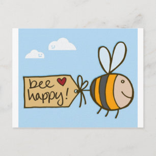 Bee Lycklig Vykort