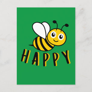 Bee Lycklig Vykort