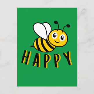 Bee Lycklig Vykort