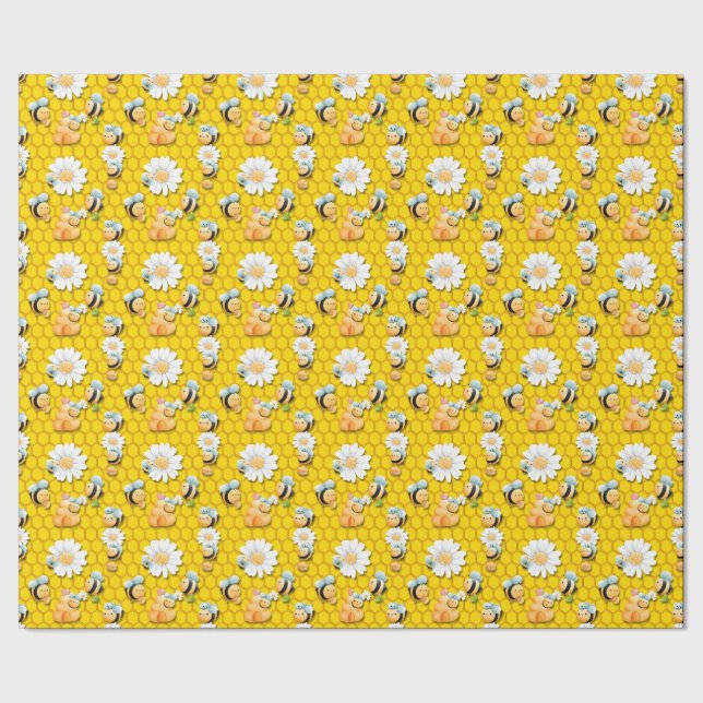 Bee Lycklig Wrapping papper Presentpapper (Seam)