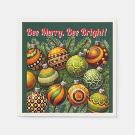 Bee Merry, Bee Bright! | X-massan Ornament Napkins Pappersservett