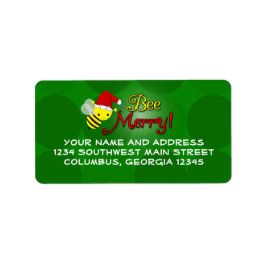 Bee Merry, Cute Bumblebee Helgdag Adressetikett