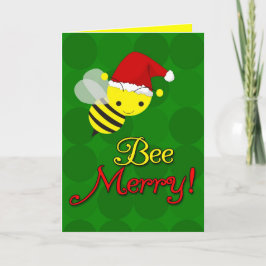 Bee Merry Cute Bumblebee julkort Helgkort