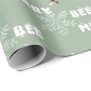 Bee Merry Dreamy Snöflingor Wrapping Papper Presentpapper