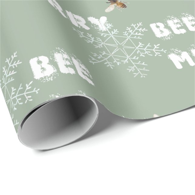 Bee Merry Dreamy Snöflingor Wrapping Papper Presentpapper (Rullad Hörn)