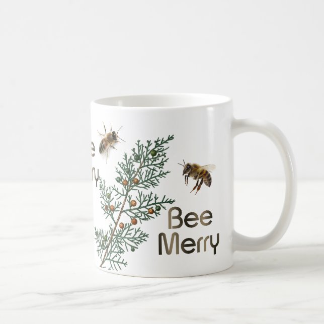 Bee Merry Evergreen julbibibiodlingsare Mugg (Höger)