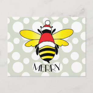 Bee Merry Helgdag Vykort