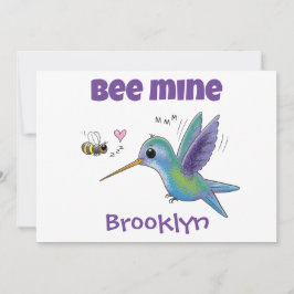Bee min söta valentine hummingbird bi julkort