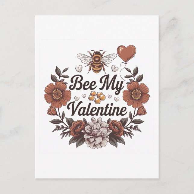 Bee min Valentine Vykort (Framsida)