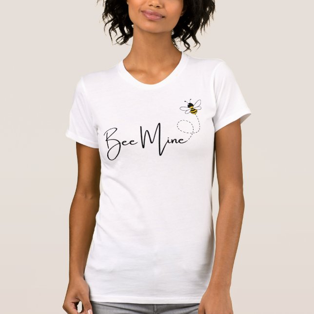 Bee Mine - Alla hjärtans dag Cute Bee Anpassningsb T Shirt (Framsida)