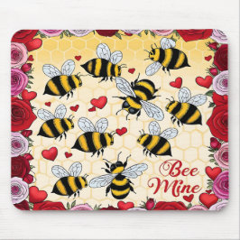 Bee Mine Blommigt Kärlek Ram Musmatta