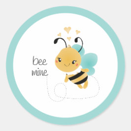 Bee Mine Bumblebee Gult Black Runt Klistermärke