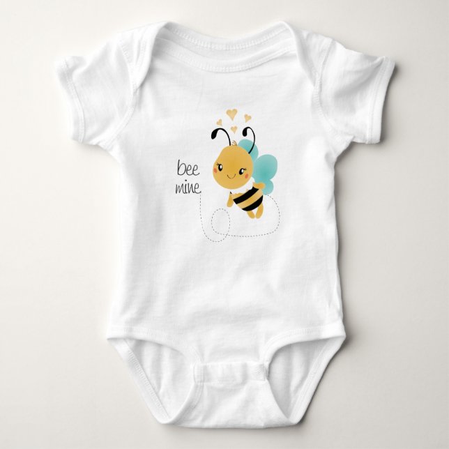 Bee Mine Bumblebee Gult Black T Shirt (Framsida)