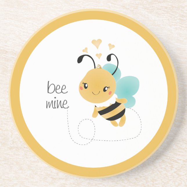 Bee Mine Bumblebee Gult Black Underlägg (Framsidan)