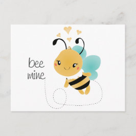 Bee Mine Bumblebee Gult Black Vykort