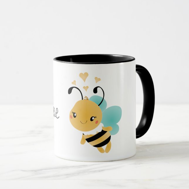 Bee Mine Bumblebee Hearts Mugg (Framsida höger)
