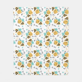 Bee Mine Bumblebee Mönster Fleecefilt