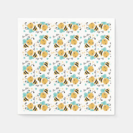 Bee Mine Bumblebee Mönster Pappersservett