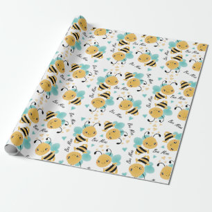 Bee Mine Bumblebee Mönster Presentpapper