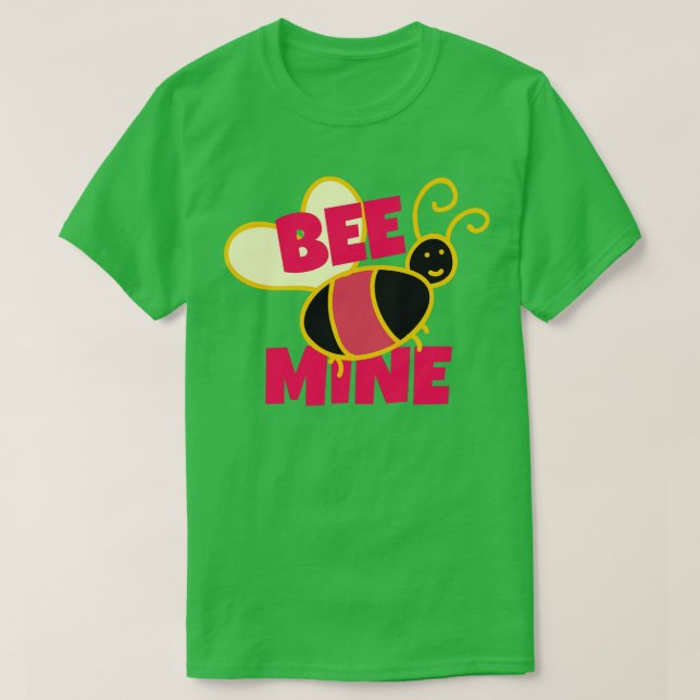 Bee Mine Cute Bee Kärlek Valentines day Gift T Shirt (Design framsida)