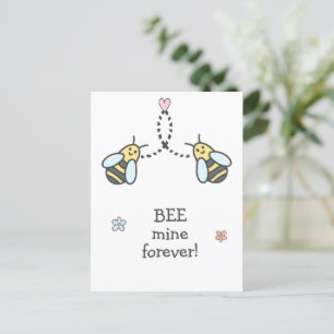 Bee Mine - Cute Happy Valentine Day Vykort