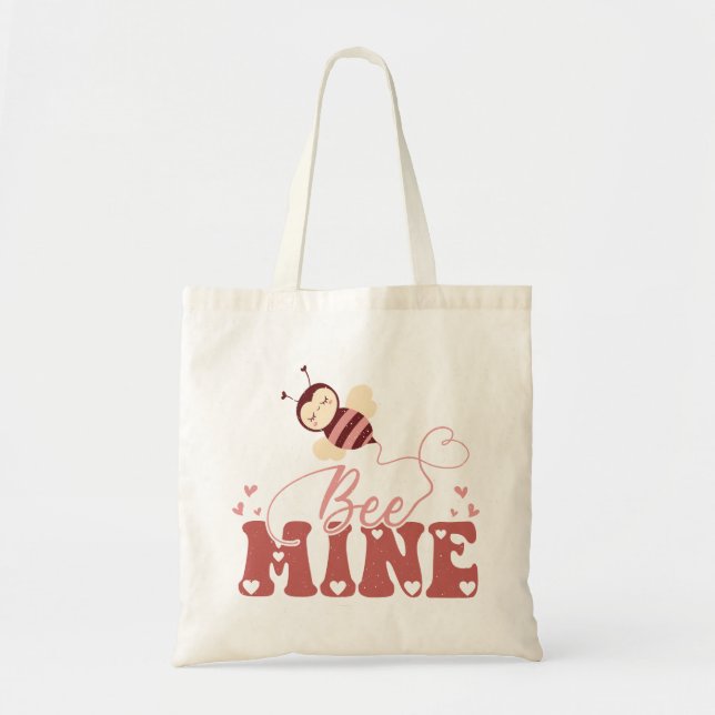 Bee Mine Cute Valentine Day Bee Tygkasse (Framsidan)