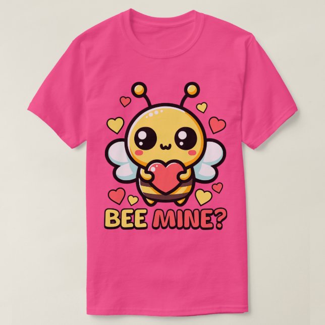 Bee Mine Cute Valentines day Bee Pun T Shirt (Design framsida)