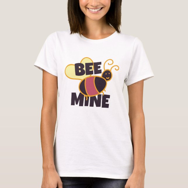 Bee Mine for Valentine Gift T Shirt (Framsida)
