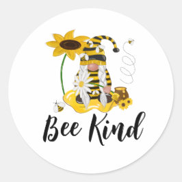 Bee Mine Gnome Gult Solros Craft Stickers Runt Klistermärke