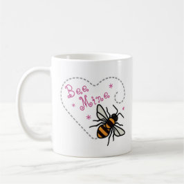Bee Mine Heart Valentine Day Kaffemugg