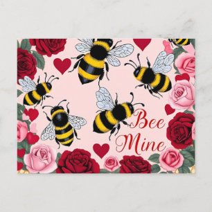 Bee Mine Kärlek Buzz Design Helg Vykort