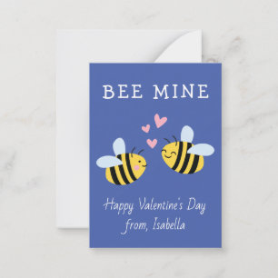 BEE MINE Lila-anteckningskort för valentin-klassru Anteckningskort