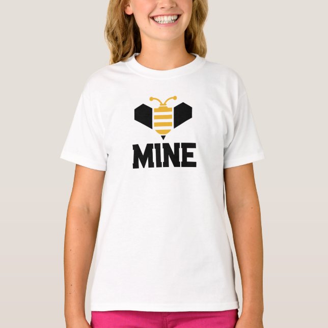 Bee Mine minimalist Romantic Gift T Shirt (Framsida)