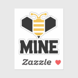 Bee Mine Minimalist Romantic Valentine's Gift Klistermärken