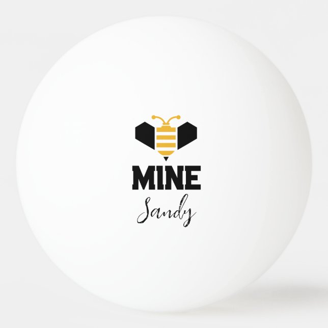 Bee Mine (namn) minimalistisk Romantic Gift Pingisboll (Framsidan)