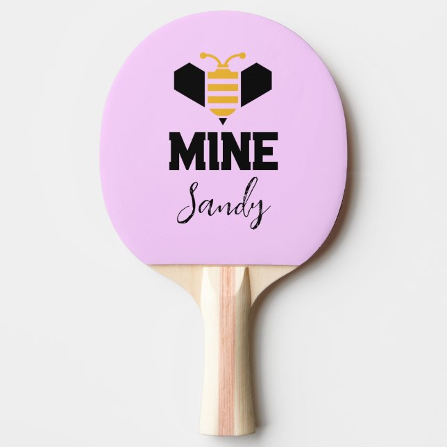 Bee Mine (namn) minimalistisk Romantic Gift Pingisracket (Framsidan)