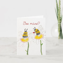 Bee Mine? on Flowers Valentine's Day Card Tack Kort