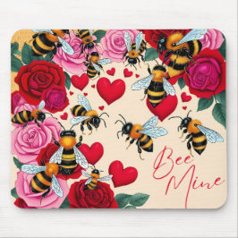 Bee Mine Romantic Blommigt Design Musmatta